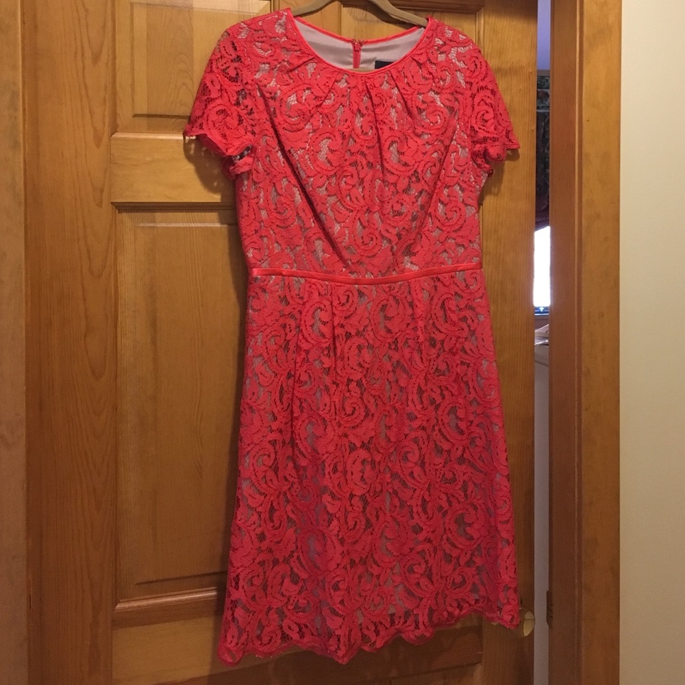 Adrianna Papell Red Summer Lace dress. Size 12